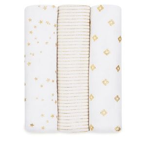 Aden + Anais Gold Swaddle Blanket Set - New